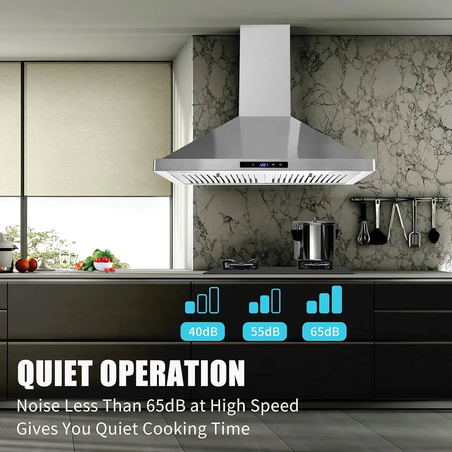 Wall Mount Kitchen 30 inch Duct Convertible Range Hood 700CFM